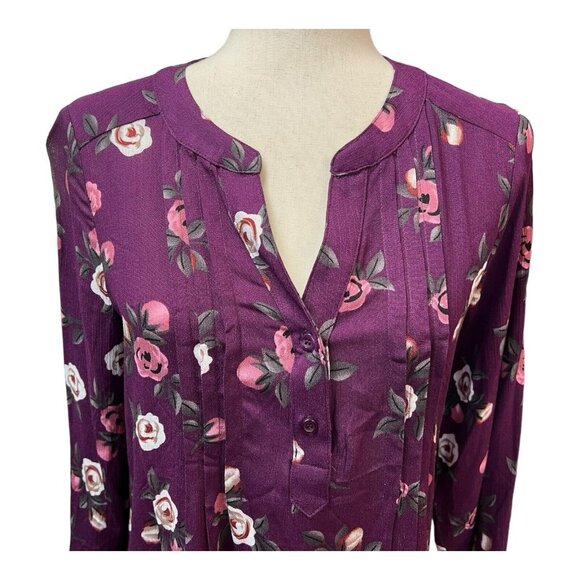 Monday Fun Floral Tunic Blouse~Size S~Purple Lightweight~Stitch Fix NWOT~L11 12 - Picture 2 of 9